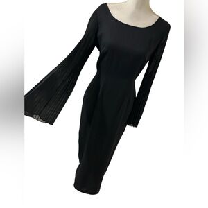 Vivienne Tam vintage 90s chiffon formal little black dress Size SM